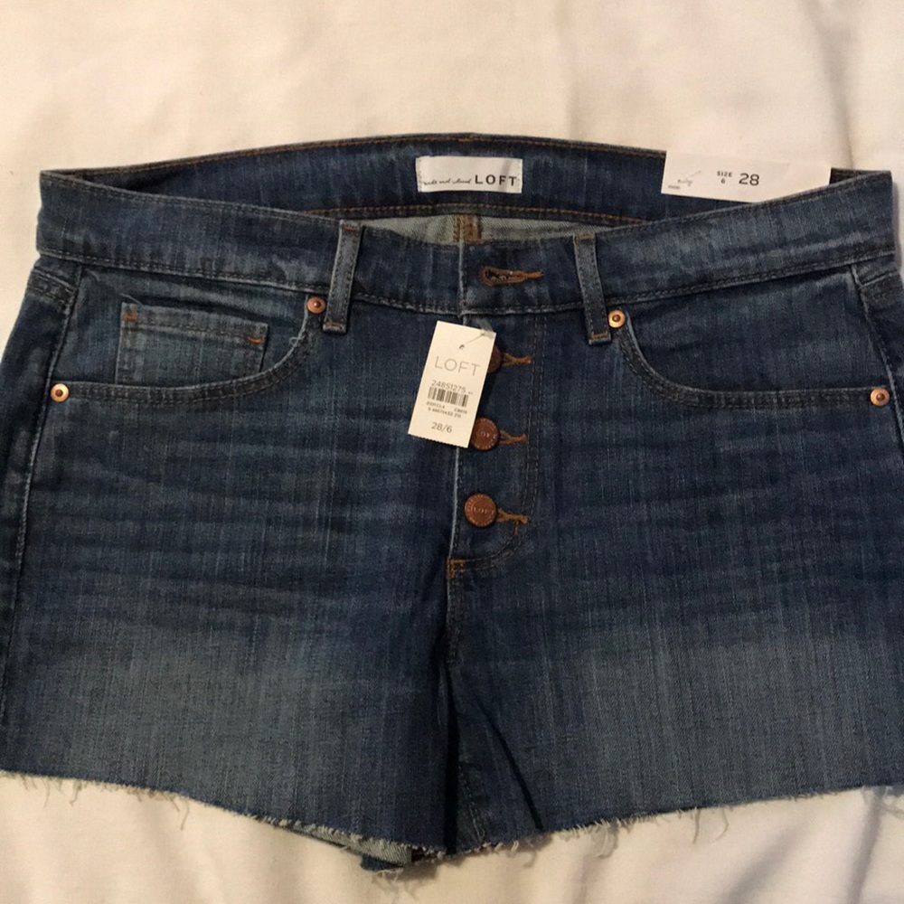 NEW Loft Jean shorts - Button Fly, Frayed Edge